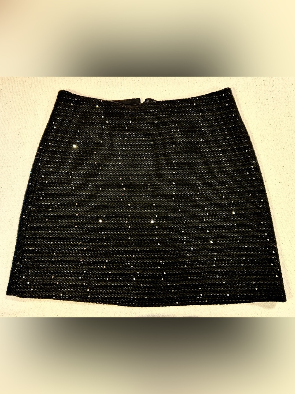 J.Crew “Natasha” Black Sequin Tweed Mini Skirt